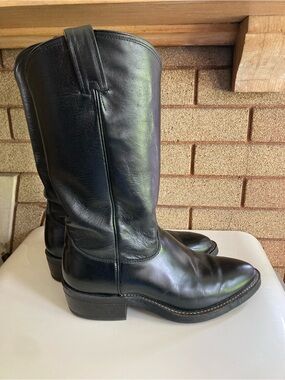 Nocona MD1000 Black Leather Roper Boots Men's Size 8